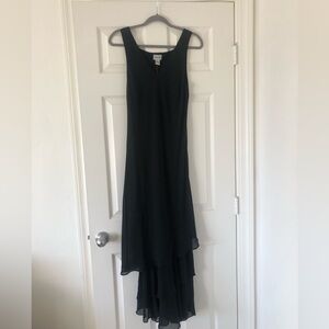 Chico's Silk Sleeveless Ruffle Maxi Tank Dress